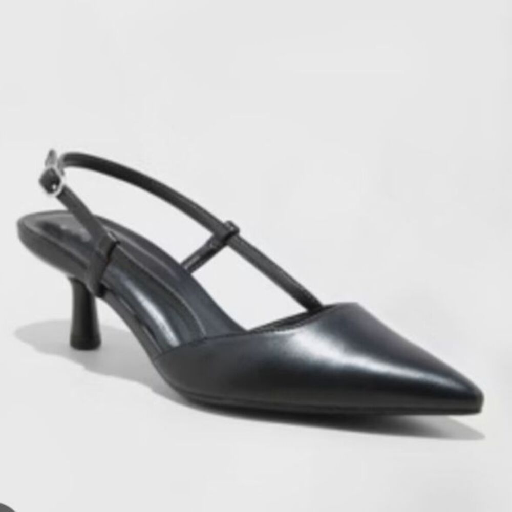Women's Annette Slingback Heels -A New Day- Black Size 11
